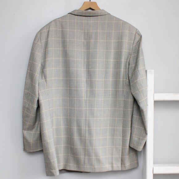 BURBERRY LONDON Men's Sport Coat Grey Houndstooth Plaid 3-Button Blazer Size 48L - Picture 2 of 7